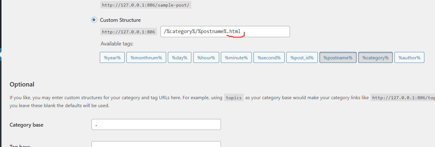 WordPress Permalink Settings