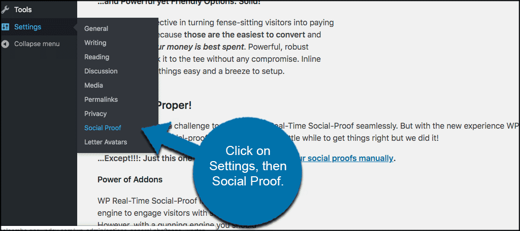 Configuring social proof settings
