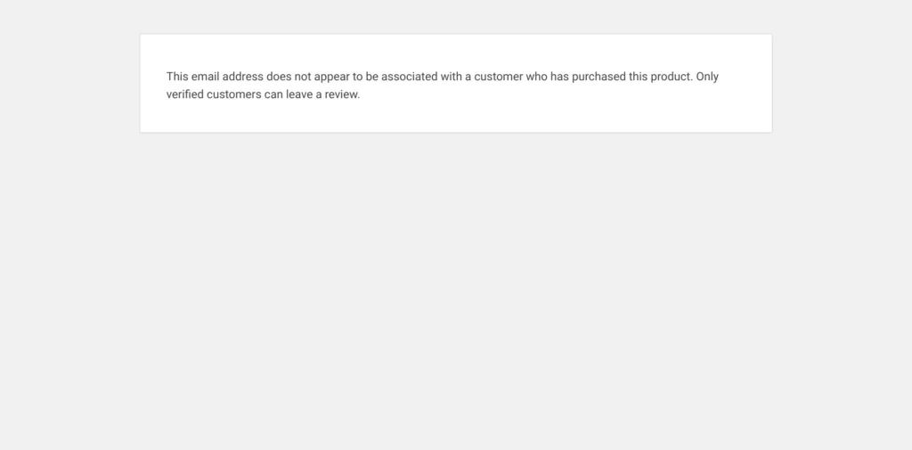 WooCommerce Review Error Message