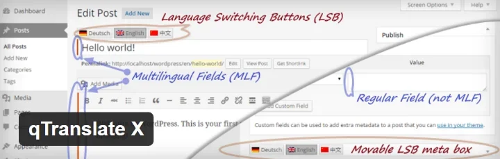 qTranslate X translation plugin