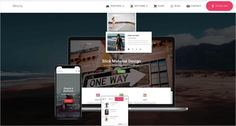 Hestia responsive WordPress theme
