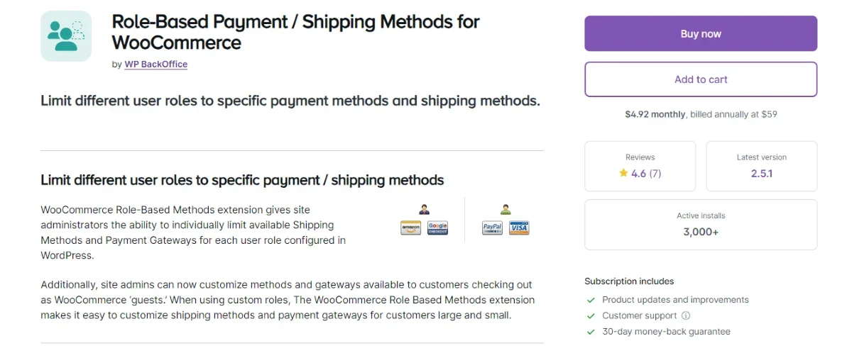 Role-Based Payment and Shipping for WooCommerce