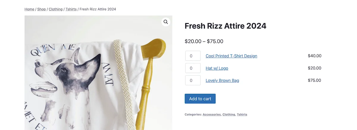 Frontend Grouped Product View