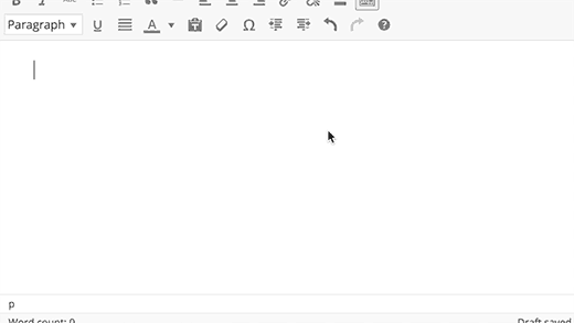 WordPress visual editor shortcut patterns