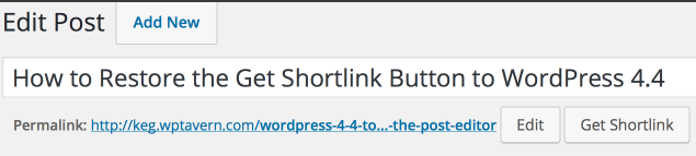 Restore the Get Shortlink button in WordPress